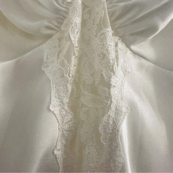 Vintage 1980’s Val Mode Lingerie Ivory White Lace Slip with Rose, Women Size XL - Picture 4 of 15